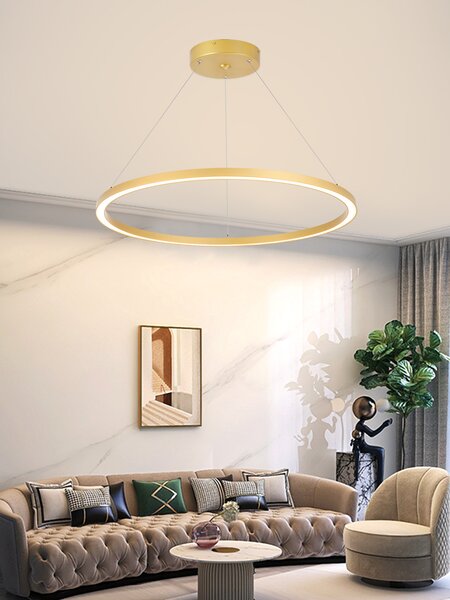 Immax NEO FINO Smart závěsné svítidlo 1 kruh, 80cm, 60W, zlaté, Zigbee 3.0
