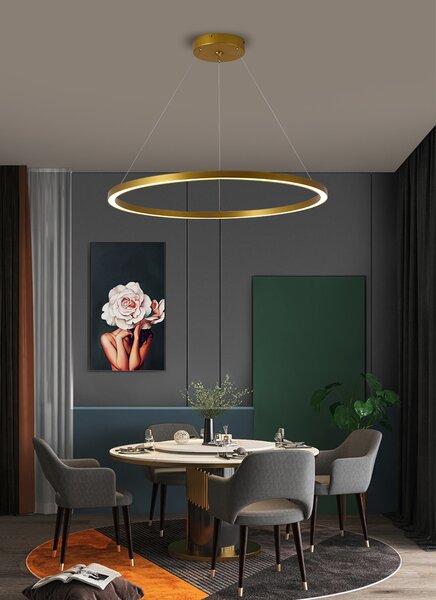Immax NEO FINO Smart závěsné svítidlo 1 kruh, 80cm, 60W, zlaté, Zigbee 3.0