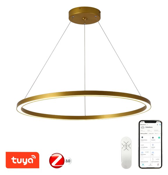 Immax NEO FINO Smart závěsné svítidlo 1 kruh, 80cm, 60W, zlaté, Zigbee 3.0
