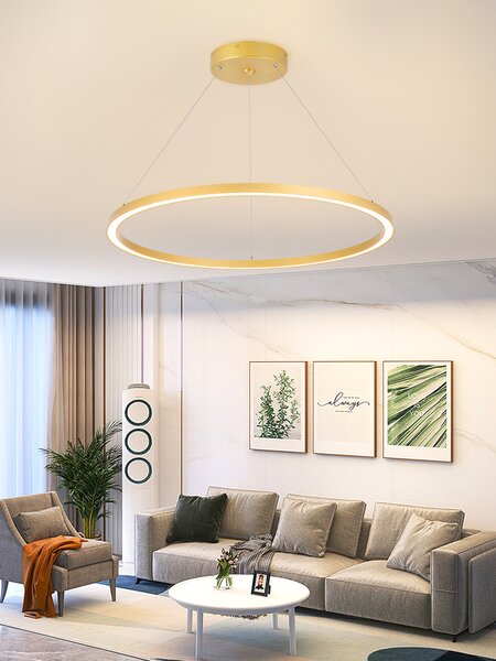 Immax NEO FINO Smart závěsné svítidlo 1 kruh, 80cm, 60W, zlaté, Zigbee 3.0