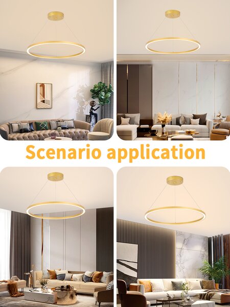 Immax NEO FINO Smart závěsné svítidlo 1 kruh, 80cm, 60W, zlaté, Zigbee 3.0
