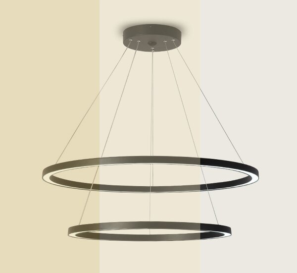 Immax NEO FINO Smart závěsné svítidlo 2 kruhy, 60+80cm, 93W, černé, Zigbee 3.0