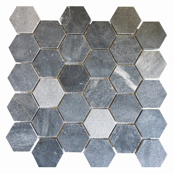 Kamenná mozaika z mramoru, Hexagon silver grey