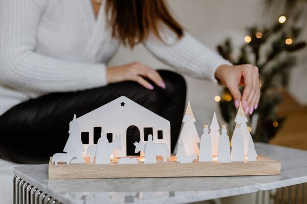 Vánoční svícen Large Nativity 45 cm