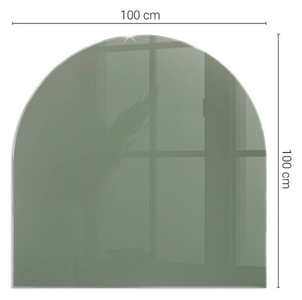 Půloválná skleněná podložka pod kamna Olivová barva ppkpon-cc737f6b
