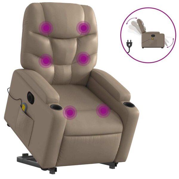 Elektrické zvedací masání polohovací křeslo cappuccino koenka