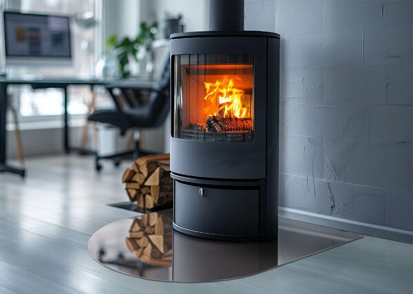 Půloválná podložka pod krbová kamna Barva béžová ppkpon-cc887475