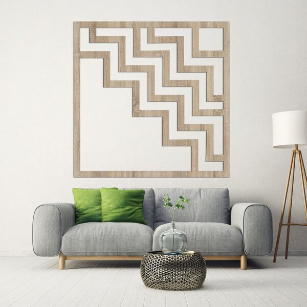 Geometrická nástěnná dekorace čtverec | SUQARE: HDF - Javor 30 cm 4516-97788 HDF0397-A