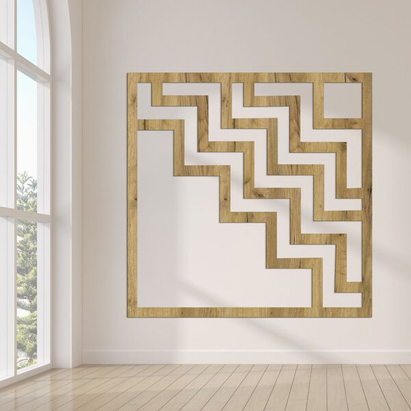 Geometrická nástěnná dekorace čtverec | SUQARE: HDF - Javor 30 cm 4516-97788 HDF0397-A
