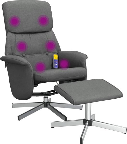 Masání polohovací křeslo s podnokou tmav edé textil