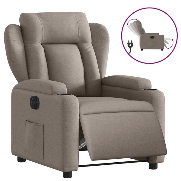 Elektrické polohovací křeslo taupe textil