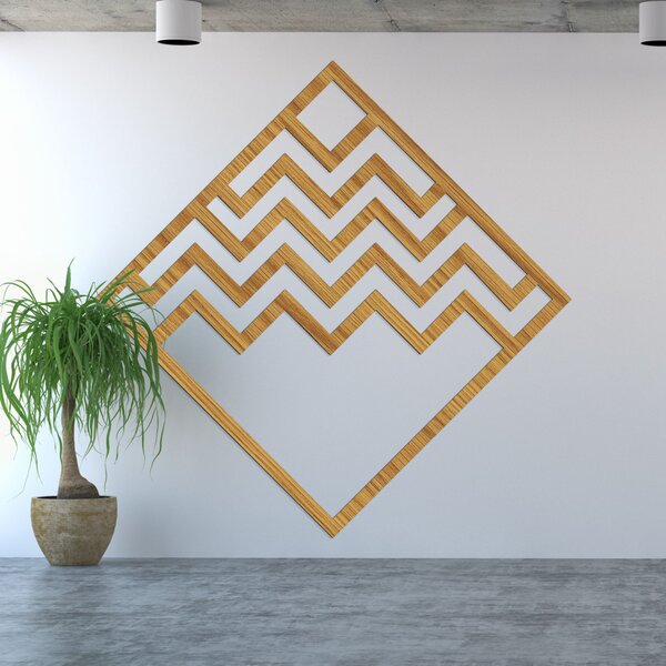Geometrická nástěnná dekorace čtverec | SUQARE: HDF - Javor 30 cm 4516-97788 HDF0397-A