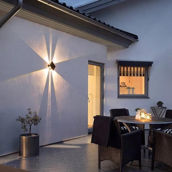 Venkovní solární nástěnné LED osvětlení IMMAX WALL se světelným čidlem, 2W