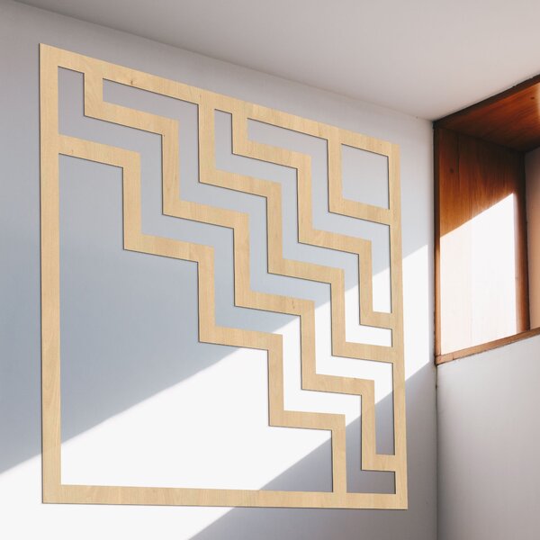 Geometrická nástěnná dekorace čtverec | SUQARE: HDF - Javor 30 cm 4516-97788 HDF0397-A