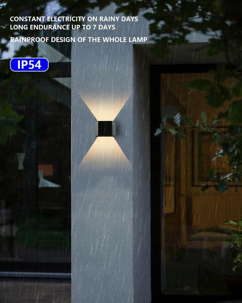 Venkovní solární nástěnné LED osvětlení IMMAX WALL-3 se světelným čidlem, 2W