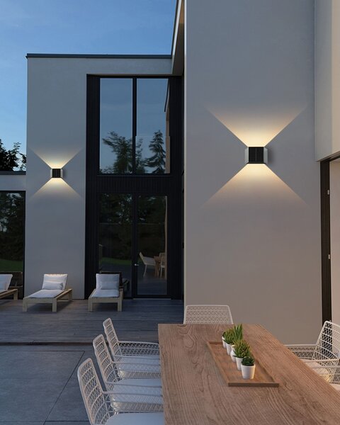 Venkovní solární nástěnné LED osvětlení IMMAX WALL-3 se světelným čidlem, 2W