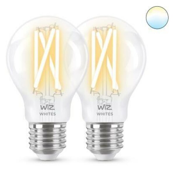 WiZ SET 2x LED žárovka E27 A60 Filmant 7W (60W) 806lm 2700-6500K IP20, stmívatelné