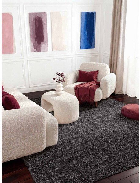 Tmavě šedý ručně tkaný koberec z materiálu bouclé 120x170 cm Notting Hill Portobello – Ted Baker