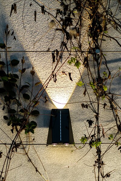Venkovní solární nástěnné LED osvětlení IMMAX WALL-4 se světelným čidlem, 2W