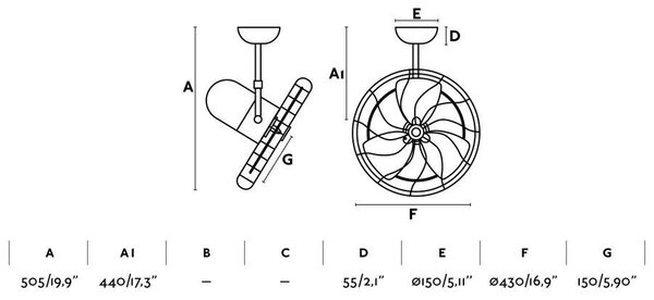 KEIKI S, hnědá, stropní ventilátor - FARO