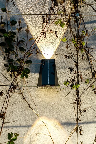 Venkovní solární nástěnné LED osvětlení IMMAX WALL-4 se světelným čidlem, 2W