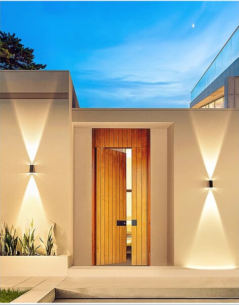 Venkovní solární nástěnné LED osvětlení IMMAX WALL-4 se světelným čidlem, 2W