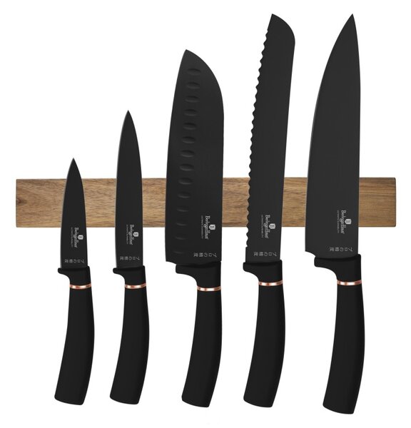 Sada nožů s magnetickým držákem 6 ks Black Rose Collection