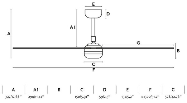 PUNT M LED, černá/tmavé dřevo, stropní ventilátor s DC motorem - FARO
