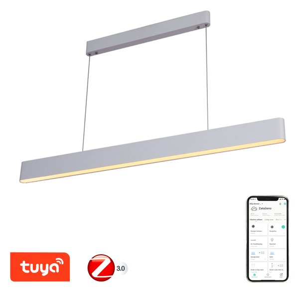 Immax NEO MILANO Smart závěsné lineární svítidlo 120cm, CCT 40W/RGB 18W, bílé Zigbee 3.0