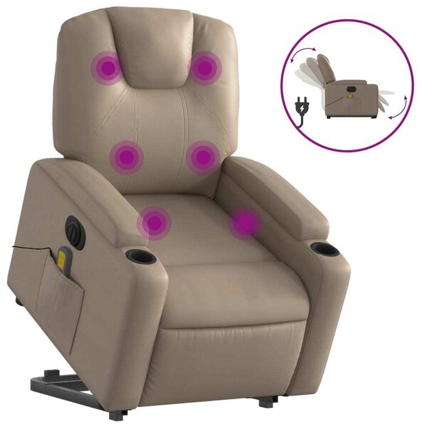 Elektrické zvedací masání polohovací křeslo cappuccino koenka