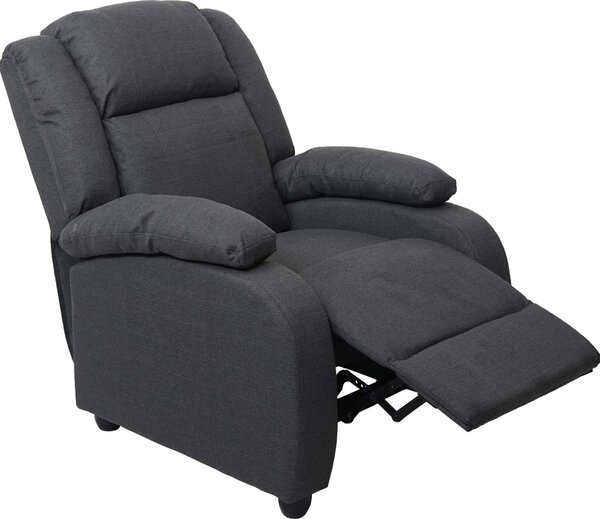 TV křeslo Lincoln, polohovací křeslo, látka/textil tmav edá