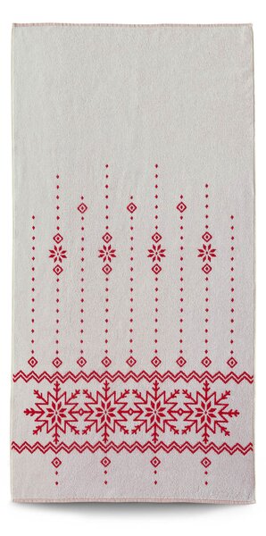 Ručník Veba ZARA Norský vzor bíločervená Velikost: 55x100 cm