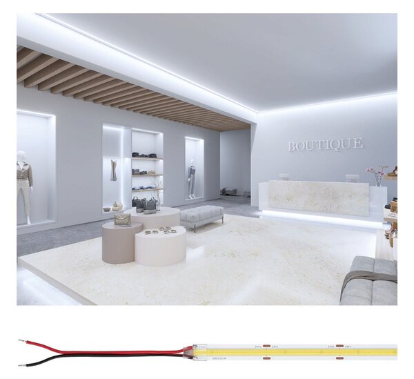 P 76032 Pro LED Strip Silver P150 COB 865 5m 65W 1400lm/m 528LEDs/m 6500K - PAULMANN