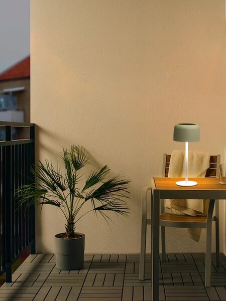 Venkovní solární LED stolní lampička Immax CARO bílá 4W 150lm, teplá bílá 3000K