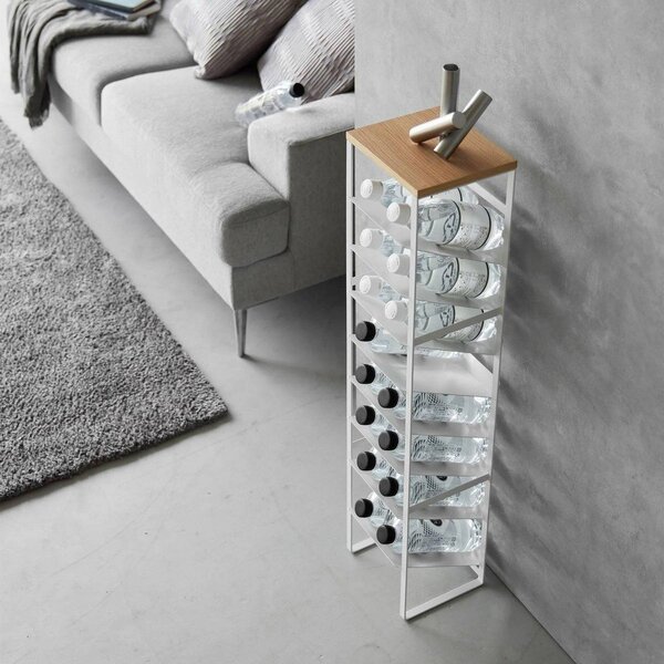 Bílý kovový regál na víno počet lahví 16 20x88,5x19 cm Tower – YAMAZAKI