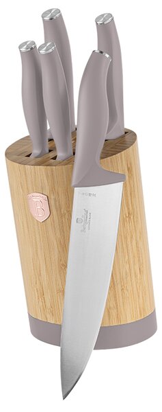 Sada nožů se stojanem BAMBOO 6 ks Taupe Collection
