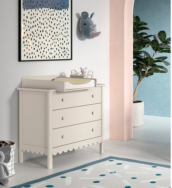 Béžová dětská komoda s přebalovacím pultem 89x90x55 cm Swingo – Vipack
