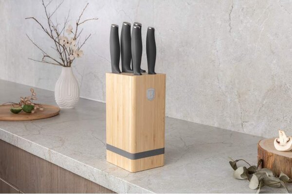 Sada nožů se stojanem BAMBOO 6 ks Antracit Collection
