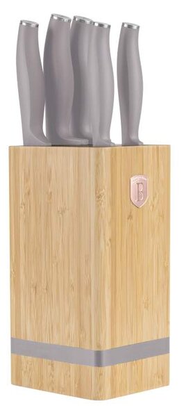 Sada nožů se stojanem BAMBOO 6 ks Taupe Collection