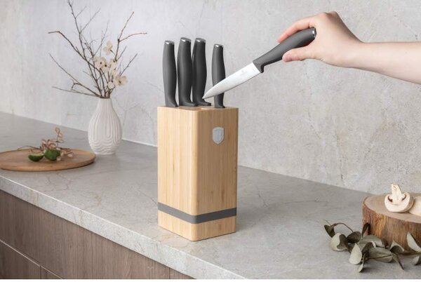 Sada nožů se stojanem BAMBOO 6 ks Antracit Collection