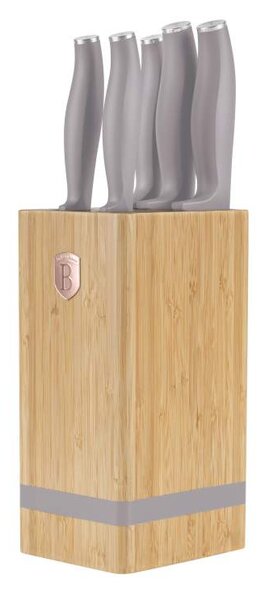 Sada nožů se stojanem BAMBOO 6 ks Taupe Collection