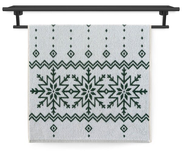 Ručník Veba ZARA Norský vzor bílozelená Velikost: 55x100 cm