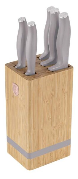 Sada nožů se stojanem BAMBOO 6 ks Taupe Collection