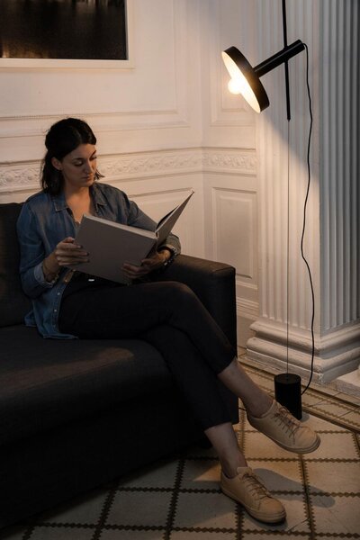 WHIZZ závěsné svítidlo/stojací lampa, černá/zlatá - FARO
