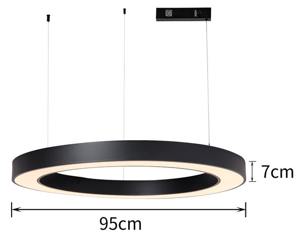 Immax NEO PASTEL SLIM Smart závěsné svítidlo 95 x 7cm 68W černé Zigbee 3.0