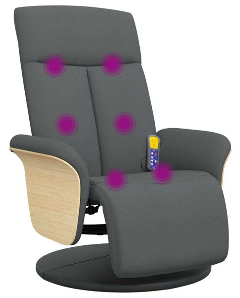 Masání polohovací křeslo s podnokou tmav edé textil