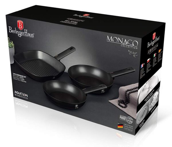 Sada pánví s titanovým povrchem 3 ks Monaco Collection steak