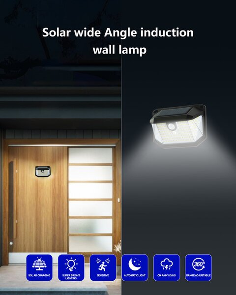 Venkovní solární nástěnné LED osvětlení Immax SIDE s PIR čidlem, 4W, 6000K