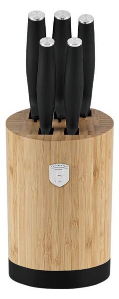 Sada nožů se stojanem BAMBOO 6 ks Matte Black Collection