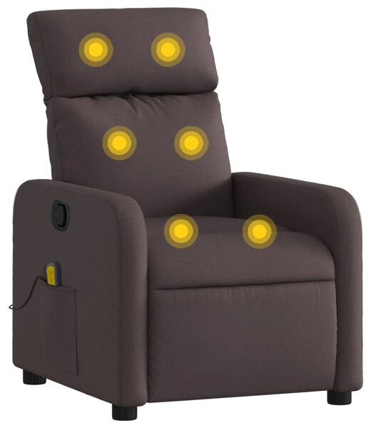 Masání polohovací křeslo tmav hndé textil